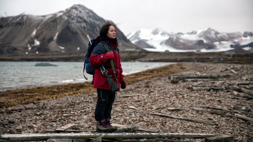 A Norwegian researcher carries a gun for self-defense against polar bears, which are well-known inhabitants of Svalbard.