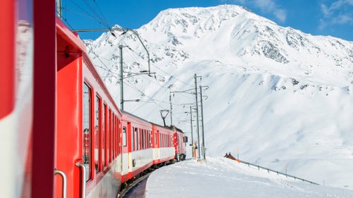 Trains also make for great shuttles. 聽Here, we rode to the top of Oberalp Pass where we skinned a few thousand vertical to our descent, which eventually took us right back to Andermatt.