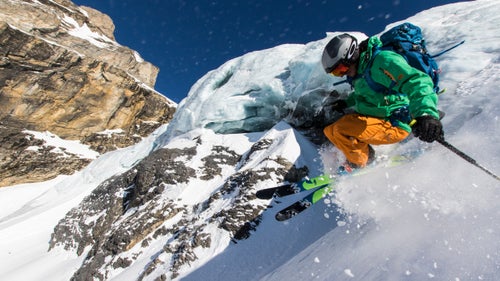 Mention Switzerland to any skier and their reaction is nearly universal. Their eyes widen as thoughts of huge vertical, fluffy powder, and quaint villages filled with fellow snow seekers enjoying apr猫s fill their collective imaginations. When the opportunity presented itself to tag along with a few stellar skiers to the Swiss Alps, I eagerly jumped on the team. Skiers Sven Brunso, John Trousdale, George Koch, and I travelled via rail to Adelboden, Andermatt, Disentis, and Engelberg. Deep snow, stinky cheese, new friends, cold beer, big climbs, and massive descents were never more than a walk, tram, or train away. Photographer Liam Doran
shares some highlights of their trip. Photo: It鈥檚 not everyday that you get to ski next to a glacier, but that鈥檚 exactly what Sven Brunso found on the Steinberg Glacier in Engelberg.