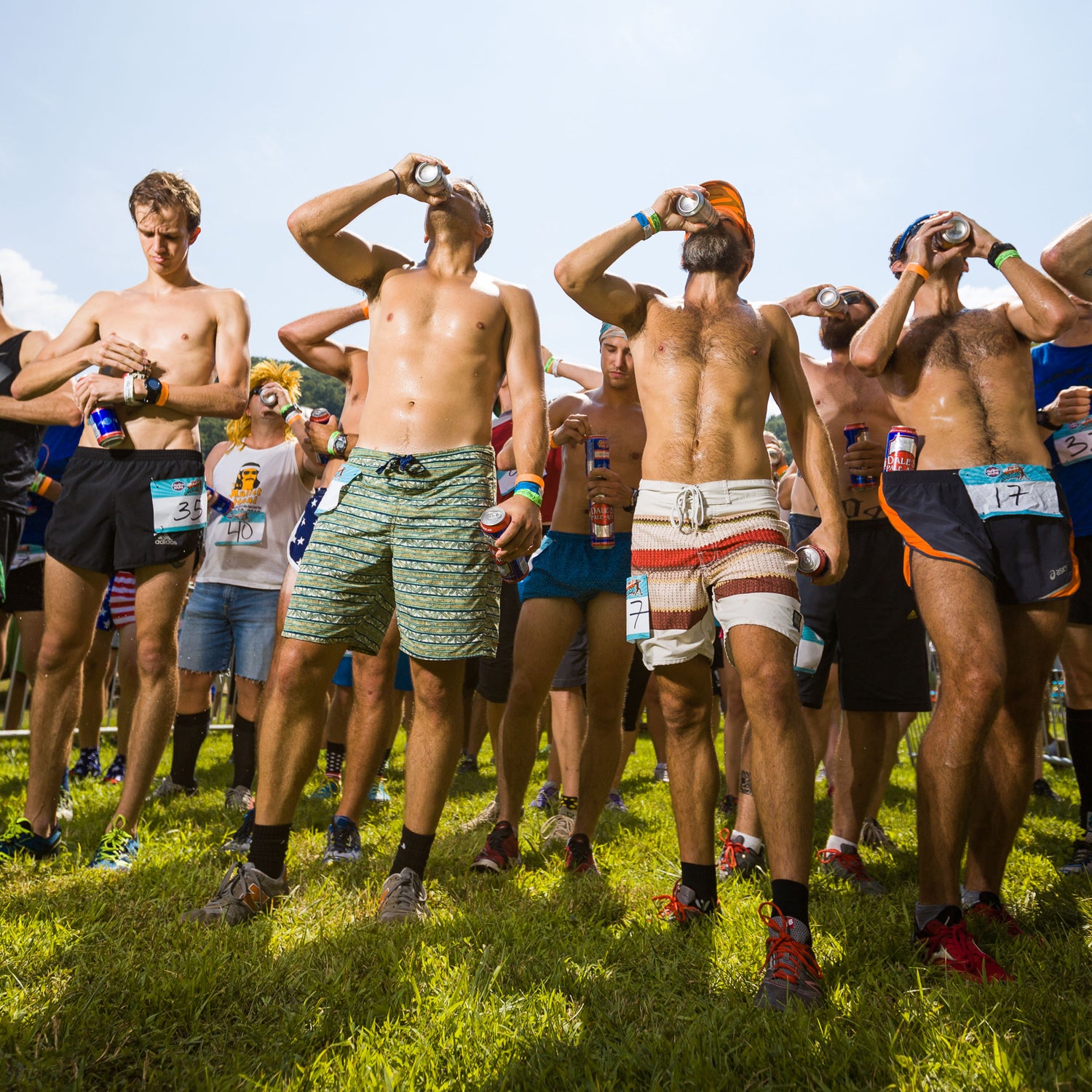 At the Oskar Blues-run Beer Relay, teams must complete as many 5K laps as possible in four hours, chugging beers in between.