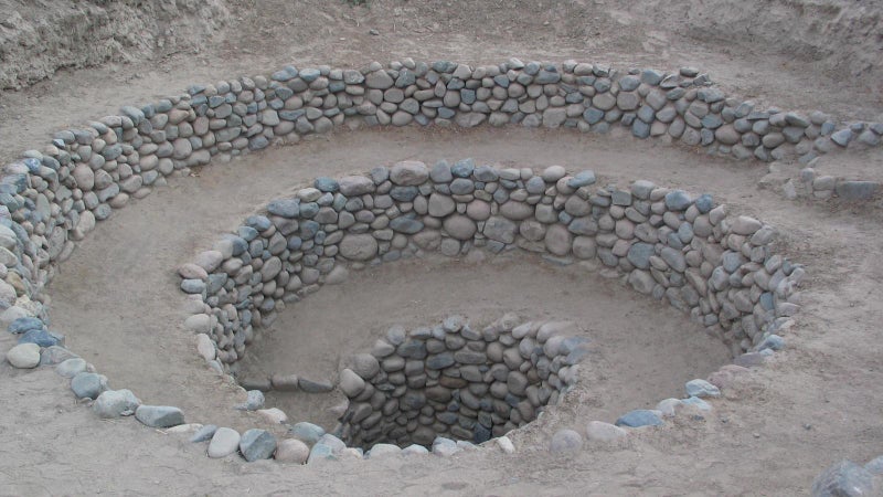 Spread across Peru's Nazca region, these "puquios" channeled wind into underground aquifers to power water to farms, and did so as early as 1,000 BC.