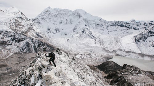 Chris summits Nepals' Island Peak.