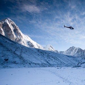 Helicopters are now being used to transport gear from Everest Base Camp to Camp I.