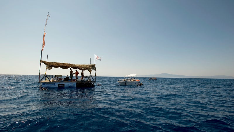 The diving flotilla near Kalamata, Greece.