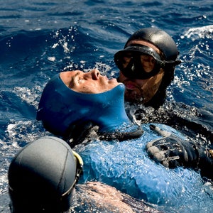 A diver blacks out on the surface after pushing just that meter too far. Blackouts are fairly common in freediving.