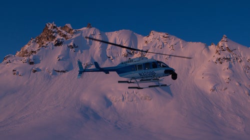 The GSS stabilized camera platform mounts to a helicopter and accommodates ultra-high-definition, 4K cameras like the Red Epic.