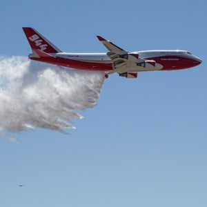 This modified 747, which has been dubbed the spirit of John Muir, is the world’s largest aerial firefighting machine.