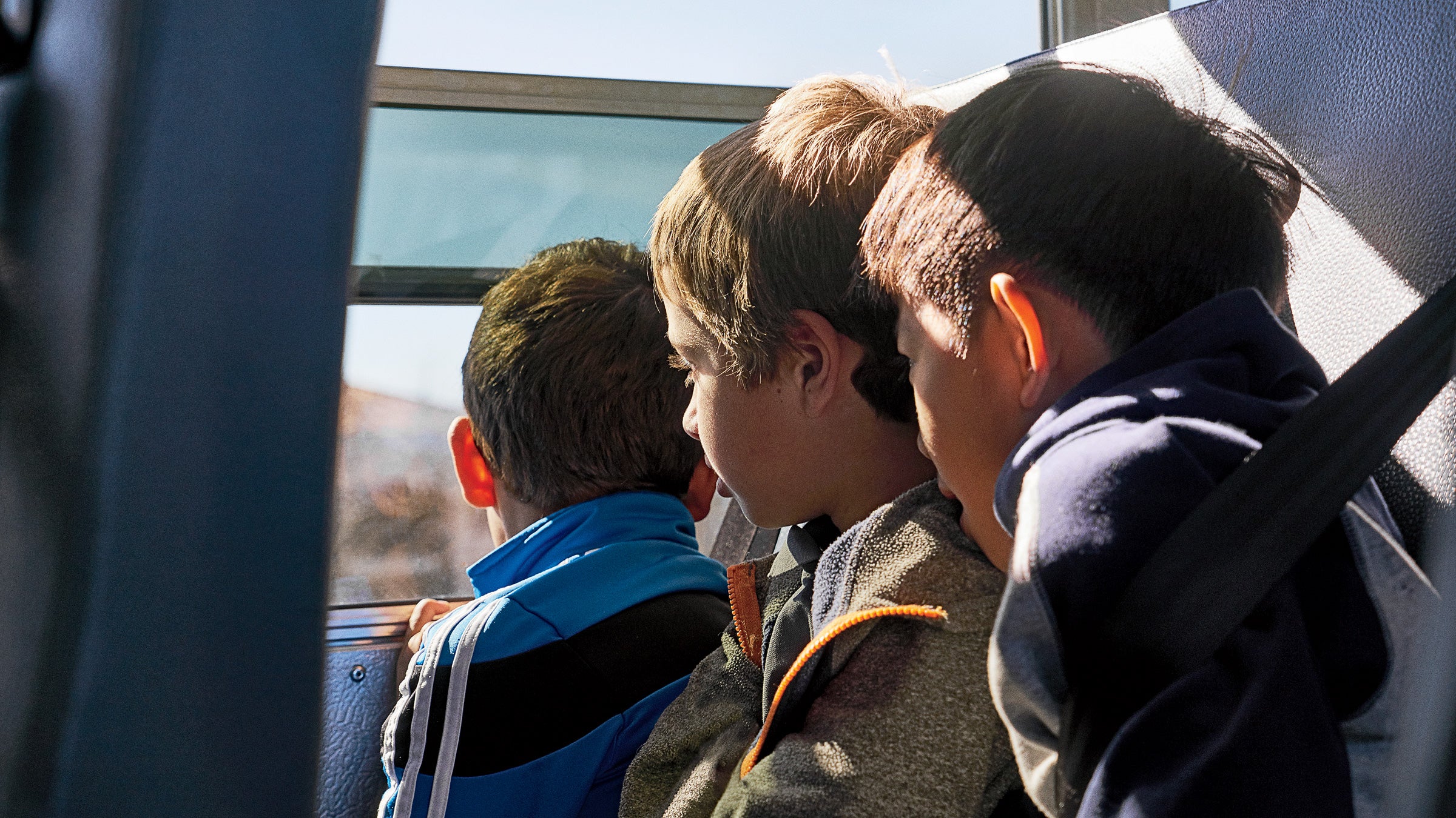 Are we there yet? Mar Vista Elementary's Yuan Wan Lai, Samuel Raels, and Krishan Gupta-Garcia.