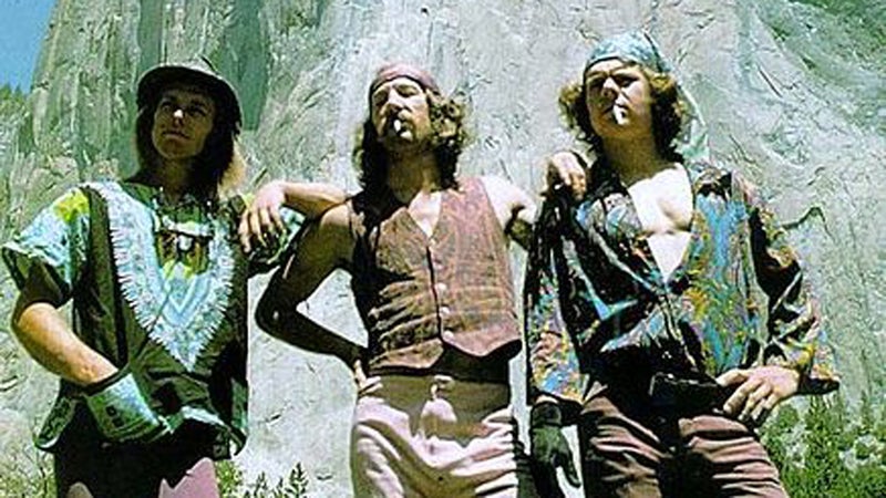 Billy Westbay, Jim Bridwell, and John Long after the first one-day ascent of the Nose in 1975.