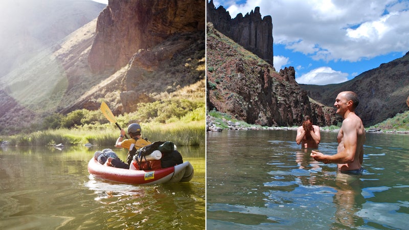 From left: The Owyhee River; cooling off in the Owyhee canyonlands.