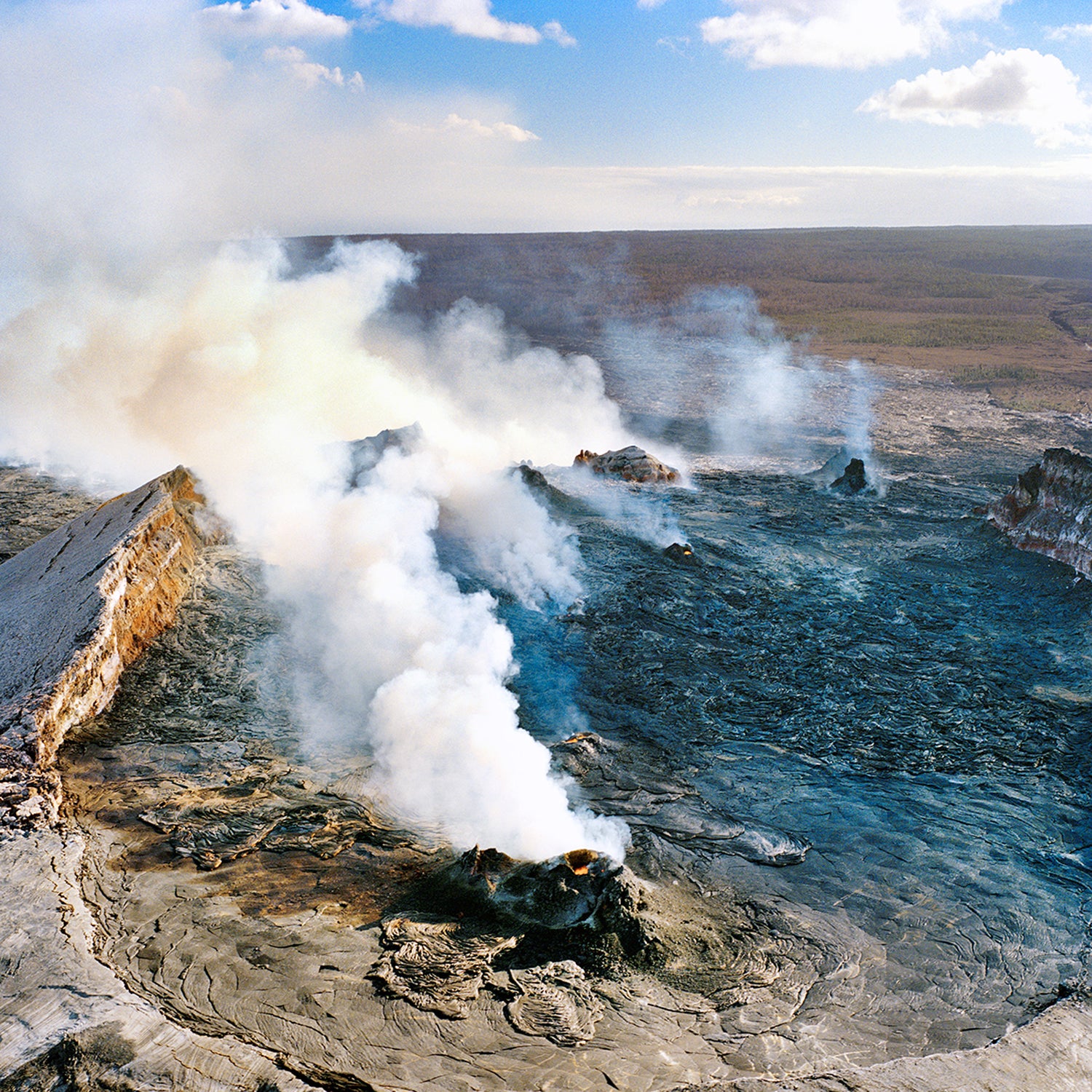 Hike to the volcano's rim, then chow on local fare.