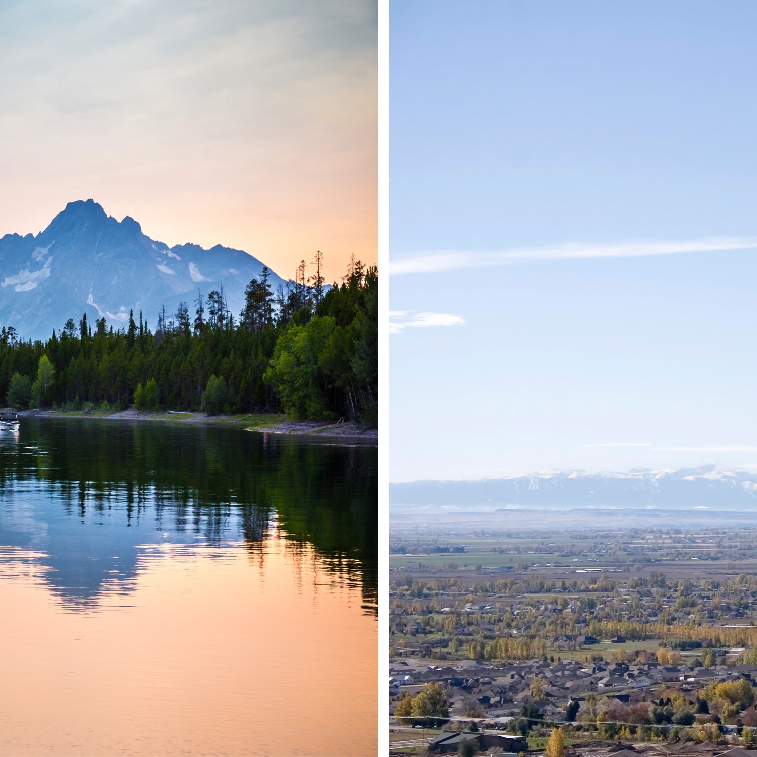 Jackson, Wyoming (left); and Billings, Montana