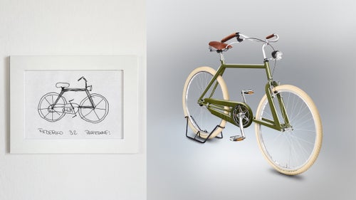 I sort of cheated on this one: I鈥檓 sure this person intended to represent the frame connecting the front hub to the rear one.