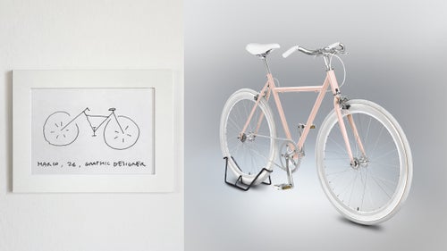From my friend Marco. He鈥檚 a graphic designer and visual artist. He drew his bike around an M (as in Marco, of course).