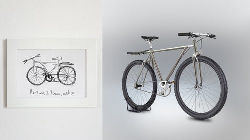 Martino, who as a child injured his calf badly on a mountain bike without a chain guard, drew one of the most accurate sketches. I guess the trauma made him remember the bike quite vividly.