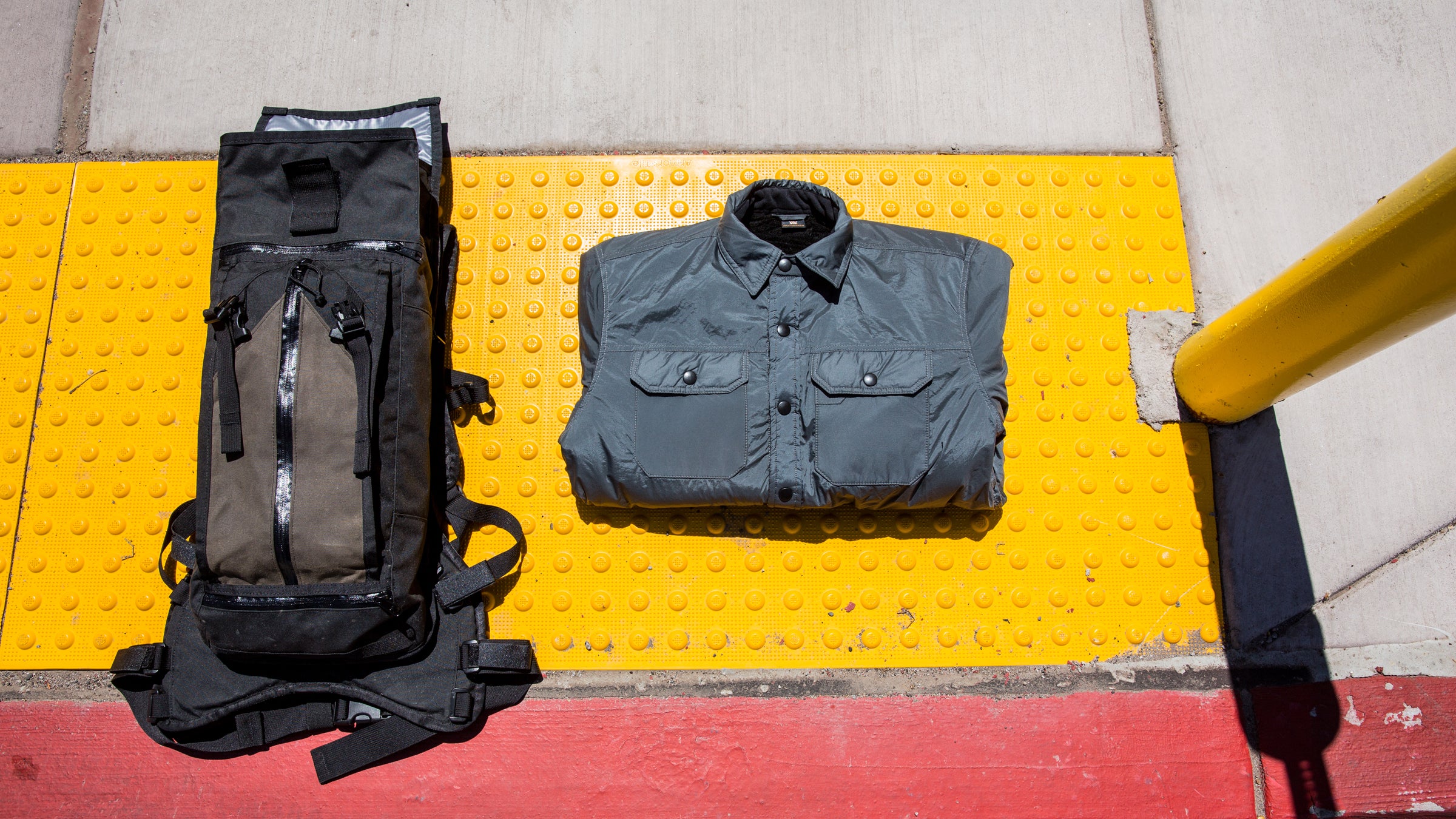 Two pieces from the Taylor Stitch x Mission Workshop collab.