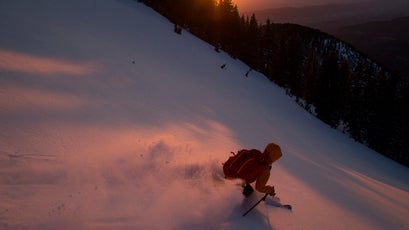 Leven, Clark, and a friend of theirs met in Utah’s La Sal mountains for a sunset descent that was well worth the hike.