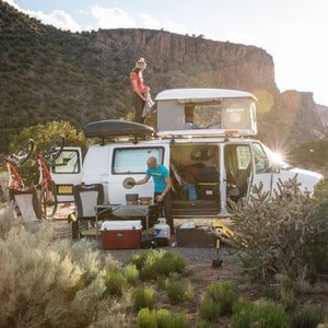 Macky Franklin and Syd Schulz created the ultimate van for mountain biking adventures — all without breaking the bank.