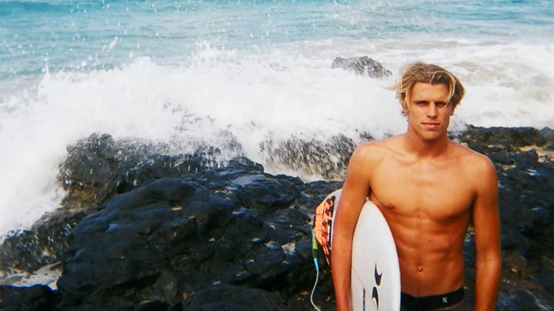 Surfer Koa Smith, who practices Hof's breathing techniques to ease his nerves.
