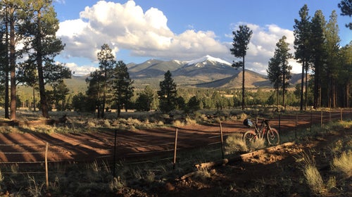 On the northwest flanks of Humphreys Peak at sunset, with hours to go before reaching Flagstaff.