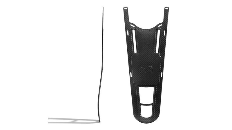 The Icon Pro frame in finished form. Side-on (left), and from-the-front (right).