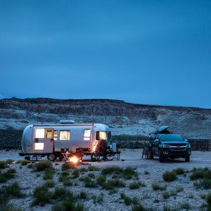 The silver-bullet trailer is a symbol of the broad American West and the open road and freedom.