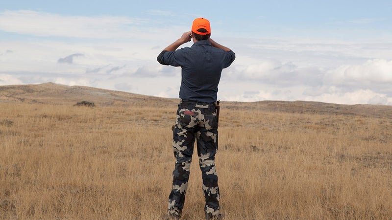 Me, glassing for pronghorn. A lot of people look at this ecosystem and think it's devoid of life. That couldn't be further from the truth. 350 animals species live in the sagebrush sea, which spreads across much of the western United States.