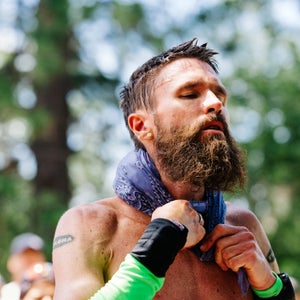 Krar cooling off at the 2015 Western States 100.