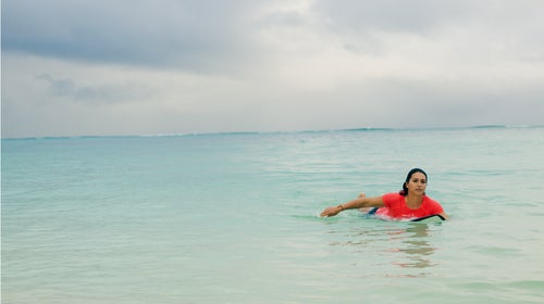 Gabbard at Lanikai Beach, Oahu.