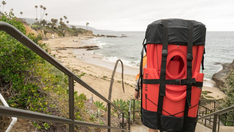 It's not the world's most comfortable backpack, but it's enough to easily get the boat from your car to the beach.