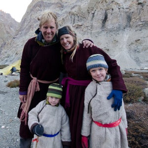 The Kirkby family leaving Zanskar