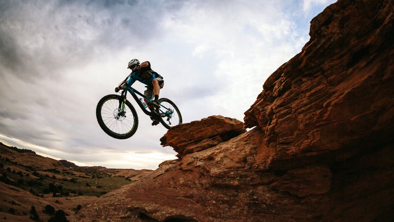 Mountain-biking Moab's Slickrock Trail.