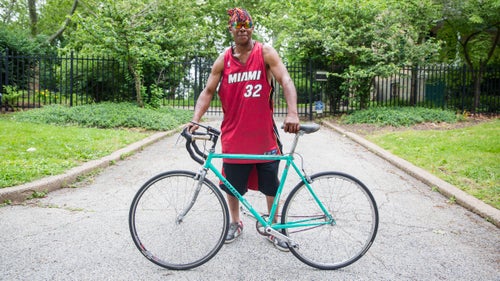 Philly resident Michael Hobbs with his striking '80s era Lotus Challenger SX. He bought the bike for $20 and rides to work every day. 鈥淚 come to this race every year. It鈥檚 fun, I love the fans, the different types of bikes. I deal with cars鈥擨 work in a scrap yard鈥攂ut I ride every day. North Philly to West Philly. I don鈥檛 count miles. I just get there in 30 minutes.鈥