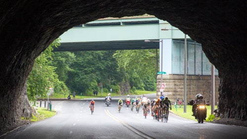 The breakaway begins to disintegrate as it enters Promontory Rock Tunnel. Bored in 1871, this primitive semi-circle is surrounded by century-old stone arch railway bridges along the Schuylkill River.
