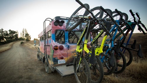 If you鈥檙e a pro rider, you have a lot of bikes. Taylor couldn鈥檛 find a rack that would accommodate all his rigs, so he recruited his friend Jordan Nash to build him one. 鈥淲e created our own design that made it possible to securely lock all six bikes with a three-quarter-inch metal shaft that feeds through the center of the frames,鈥 Taylor says. The pair plans to sell the design in the future.