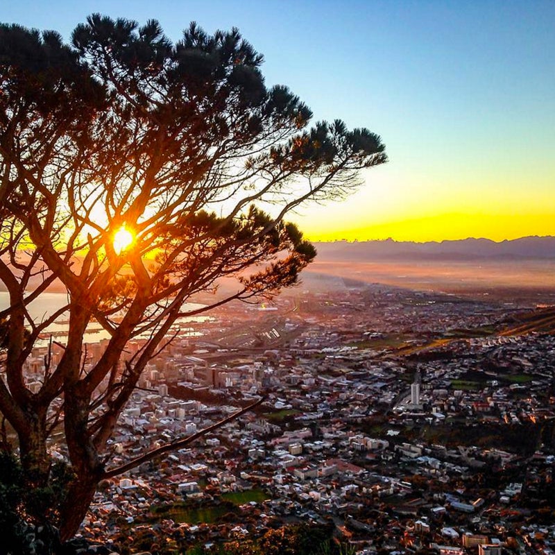 "Sun rise from the top of Lions Head. The light along the coast and against the surrounding mountains is more then worth the early rise. #southafrica #lionshead #capetown"