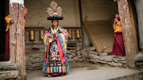 The Tiji festival in Mustang commemorates the victory of Buddha’s incarnation, Dhorji Sonam, over a demon called Ma Tam Ru Ta, who caused storms and droughts to destroy people’s houses and livestock. The dance performed by the monks of Lo Manthang, Mustand during the three day festival reenacts the evils perpetrated by Ma Tam Ru Ta, the birth of Dhorji the demon’s son, and an attempt by Dhorji to return the demon to the Buddha realm.
It’s worth seeing the festival, but only as part of a larger trip to the region as the tourists outnumber the monks at this point. This is great for the economy, but leaves one feeling a bit like a spectator at a staged event.