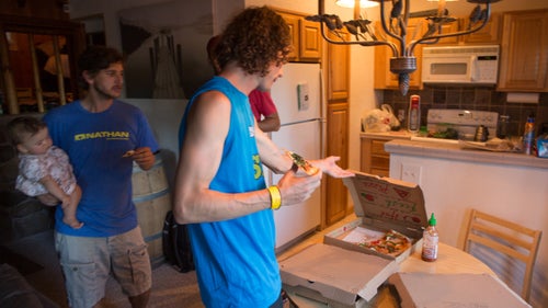 Walmsley, who is a vegetarian, says his go-to pre-race dinner is a margarita pizza. “The golden rule is not to overeat. I learned this the hard way back in high school. On more than one occasion I overdid it the night prior to racing and paid for it dearly the next morning.”