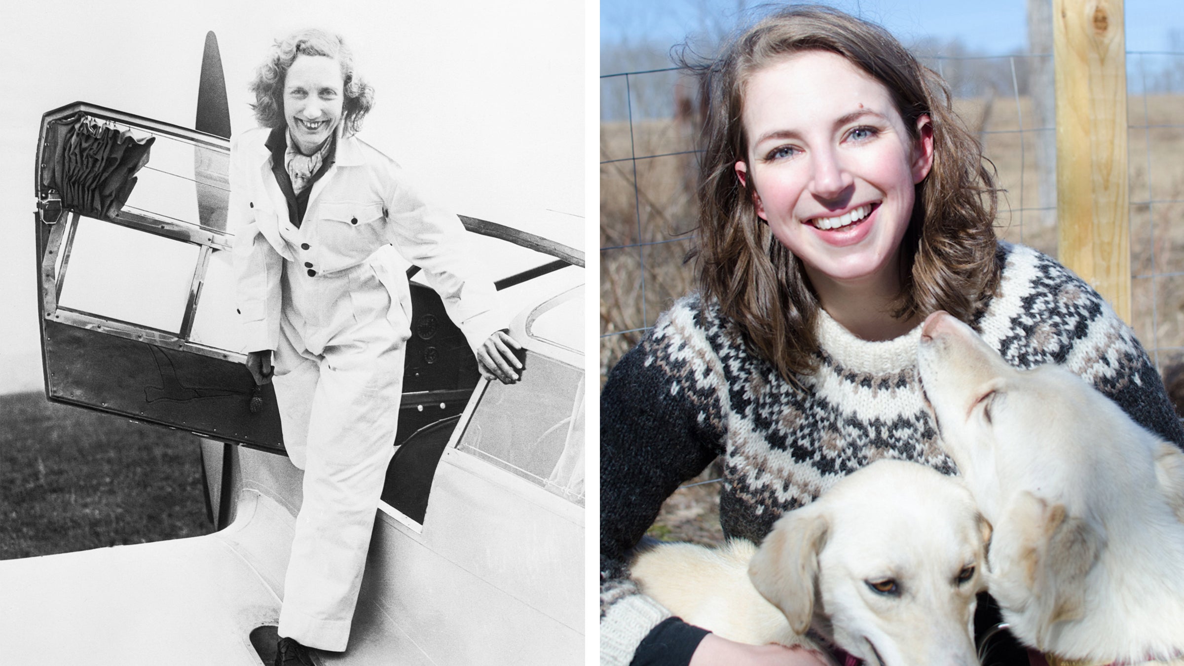 Beryl Markham (left), the author of 'West with the Night,' and Blair Braverman (right).