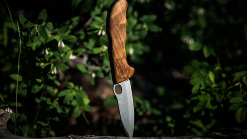 We were surprised to walk into the Swiss Army meeting and see a single-blade knife sitting on the table. Long known for its iconic red multitools, Victorinox has jumped into the hunting knife game, and its first offering is beautiful. It features a locking, high-carbon, stainless-steel blade and a sleek, sustainably sourced Swiss walnut handle. The knife is available now and will be in our hiking kit all summer.
