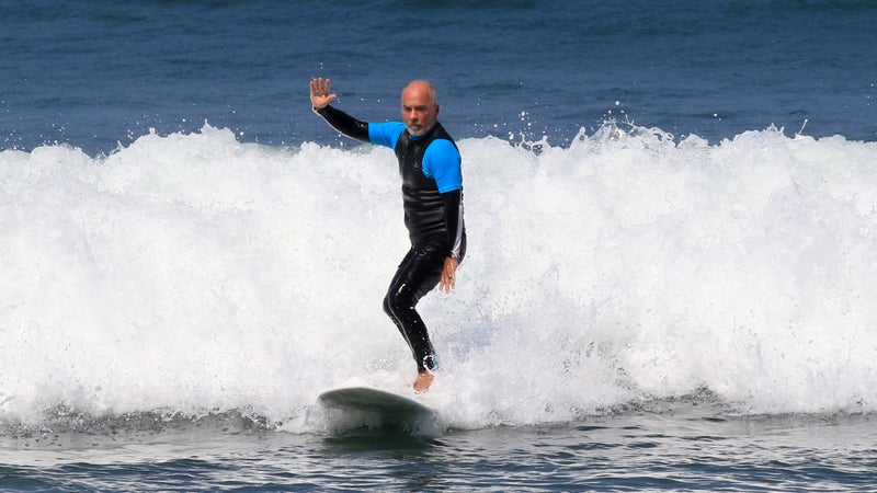 Burke practicing the Surf Simply technique.