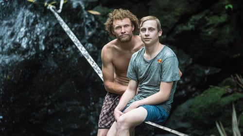 Lewis and Mason pose together after conquering the slackladder. Lewis says that by mentoring Mason, he has achieved his biggest goal in slacklining. “I wanted to see someone make it as a professional slackliner, because when I was starting out, that wasn’t even a possibility.”