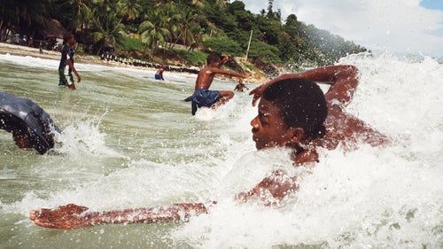 Kabic Beach is more often home to an aid worker and tourist crowd fleeing the chaos of Port au Prince, but the day of the competition it seemed like the whole town came out. Between heats and after the competition ended for the day, everyone was in the water.