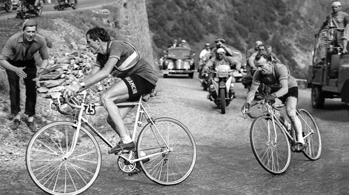 Fausto Coppi of Italy on his way to win the 10th stage of the Tour de France in 1952.