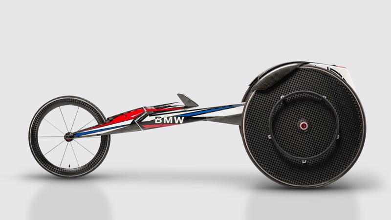 Six athletes on the USA Track and Field team will compete at the Paralympics this September in custom carbon-fiber wheelchairs dreamed up by Designworks, BMW’s Southern Cali­fornia design firm.