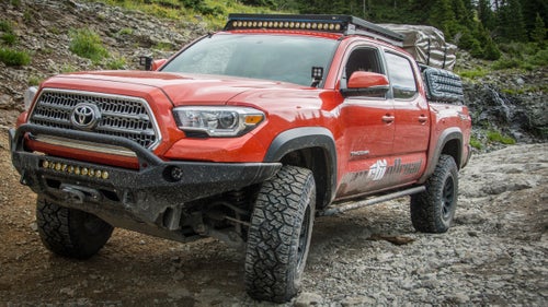 Nathen Wright, owner of CBI Offroad Fab in Idaho Falls, Idaho, put the company’s custom front and rear bumpers and skid plates on this 2016 Tacoma.