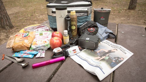 The essentials of survival. The official spectator packing list includes a music player, lawn chairs, binoculars, insect repellent, soap, towel, toothbrush, toilet paper, pillows, alarm clock, rain gear, food, flashlight, and a portable scanner that can tune in to live updates of team times throughout the race.