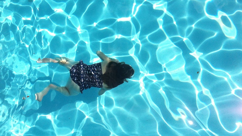 Eliot swimming in Virginia, about six months before her arthritis symptoms emerged.