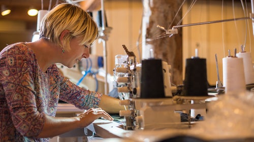 Jordan Seme, the senior designer at Voormi, making kit.