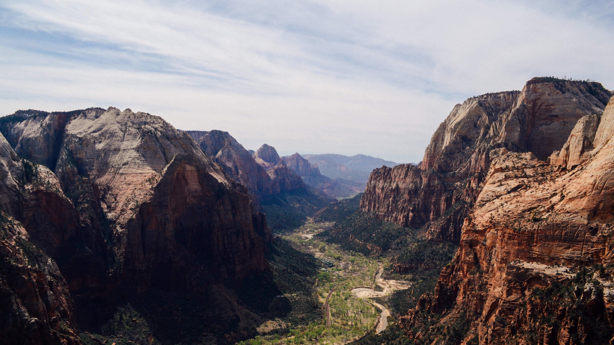 The red sandstone cliffs of Zion Canyon at Utah's Zion National Park